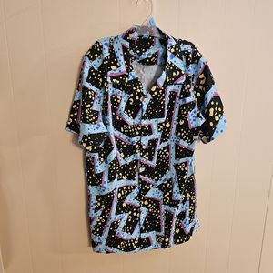 Artsadd Small 80s Hawaiian Print Retro Abstract Shirt NWOT